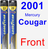 Front Wiper Blade Pack for 2001 Mercury Cougar - Hybrid