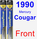 Front Wiper Blade Pack for 1990 Mercury Cougar - Hybrid