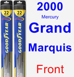 Front Wiper Blade Pack for 2000 Mercury Grand Marquis - Hybrid