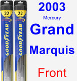 Front Wiper Blade Pack for 2003 Mercury Grand Marquis - Hybrid