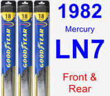 Front & Rear Wiper Blade Pack for 1982 Mercury LN7 - Hybrid