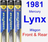 Front & Rear Wiper Blade Pack for 1981 Mercury Lynx - Hybrid