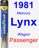 Passenger Wiper Blade for 1981 Mercury Lynx - Hybrid