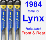 Front & Rear Wiper Blade Pack for 1984 Mercury Lynx - Hybrid