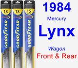 Front & Rear Wiper Blade Pack for 1984 Mercury Lynx - Hybrid