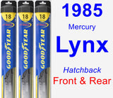 Front & Rear Wiper Blade Pack for 1985 Mercury Lynx - Hybrid