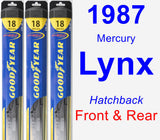 Front & Rear Wiper Blade Pack for 1987 Mercury Lynx - Hybrid