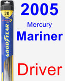 Driver Wiper Blade for 2005 Mercury Mariner - Hybrid