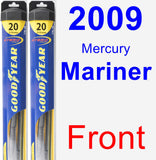 Front Wiper Blade Pack for 2009 Mercury Mariner - Hybrid