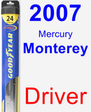 Driver Wiper Blade for 2007 Mercury Monterey - Hybrid