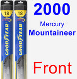 Front Wiper Blade Pack for 2000 Mercury Mountaineer - Hybrid