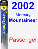 Passenger Wiper Blade for 2002 Mercury Mountaineer - Hybrid