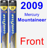 Front Wiper Blade Pack for 2009 Mercury Mountaineer - Hybrid