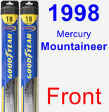 Front Wiper Blade Pack for 1998 Mercury Mountaineer - Hybrid