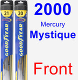 Front Wiper Blade Pack for 2000 Mercury Mystique - Hybrid