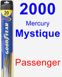 Passenger Wiper Blade for 2000 Mercury Mystique - Hybrid