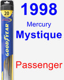 Passenger Wiper Blade for 1998 Mercury Mystique - Hybrid