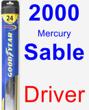 Driver Wiper Blade for 2000 Mercury Sable - Hybrid