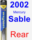 Rear Wiper Blade for 2002 Mercury Sable - Hybrid