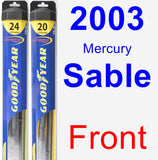 Front Wiper Blade Pack for 2003 Mercury Sable - Hybrid