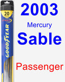 Passenger Wiper Blade for 2003 Mercury Sable - Hybrid