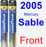 Front Wiper Blade Pack for 2005 Mercury Sable - Hybrid