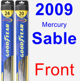 Front Wiper Blade Pack for 2009 Mercury Sable - Hybrid