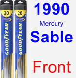 Front Wiper Blade Pack for 1990 Mercury Sable - Hybrid