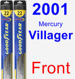 Front Wiper Blade Pack for 2001 Mercury Villager - Hybrid