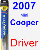 Driver Wiper Blade for 2007 Mini Cooper - Hybrid