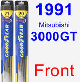 Front Wiper Blade Pack for 1991 Mitsubishi 3000GT - Hybrid