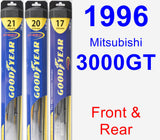 Front & Rear Wiper Blade Pack for 1996 Mitsubishi 3000GT - Hybrid