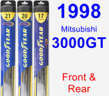 Front & Rear Wiper Blade Pack for 1998 Mitsubishi 3000GT - Hybrid