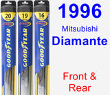 Front & Rear Wiper Blade Pack for 1996 Mitsubishi Diamante - Hybrid