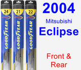 Front & Rear Wiper Blade Pack for 2004 Mitsubishi Eclipse - Hybrid