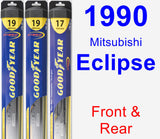 Front & Rear Wiper Blade Pack for 1990 Mitsubishi Eclipse - Hybrid