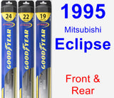Front & Rear Wiper Blade Pack for 1995 Mitsubishi Eclipse - Hybrid