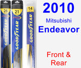 Front & Rear Wiper Blade Pack for 2010 Mitsubishi Endeavor - Hybrid