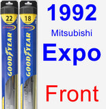 Front Wiper Blade Pack for 1992 Mitsubishi Expo - Hybrid