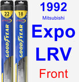 Front Wiper Blade Pack for 1992 Mitsubishi Expo LRV - Hybrid