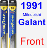 Front Wiper Blade Pack for 1991 Mitsubishi Galant - Hybrid