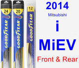 Front & Rear Wiper Blade Pack for 2014 Mitsubishi i-MiEV - Hybrid