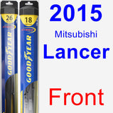 Front Wiper Blade Pack for 2015 Mitsubishi Lancer - Hybrid