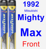 Front Wiper Blade Pack for 1992 Mitsubishi Mighty Max - Hybrid