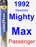 Passenger Wiper Blade for 1992 Mitsubishi Mighty Max - Hybrid