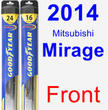 Front Wiper Blade Pack for 2014 Mitsubishi Mirage - Hybrid