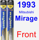 Front Wiper Blade Pack for 1993 Mitsubishi Mirage - Hybrid