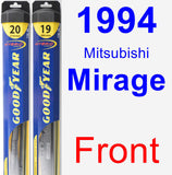 Front Wiper Blade Pack for 1994 Mitsubishi Mirage - Hybrid