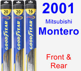 Front & Rear Wiper Blade Pack for 2001 Mitsubishi Montero - Hybrid