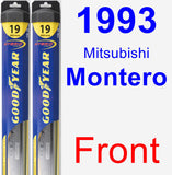 Front Wiper Blade Pack for 1993 Mitsubishi Montero - Hybrid